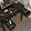 Vanity Table With LED Lights, Flip-Top Mirror And 2 Drawers, Jewelry Storage