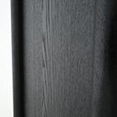 Vintage Display Cabinet With Double Glass Doors, Traditional Style For Collectibles, Ash Wood Veneer, 73.25" Tall - Black / Natural