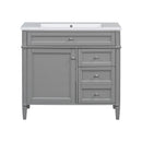 Bathroom Vanity & Top Sink, Modern Bathroom Storage Cabinet With 2 Drawers And A Tip-Out Drawer