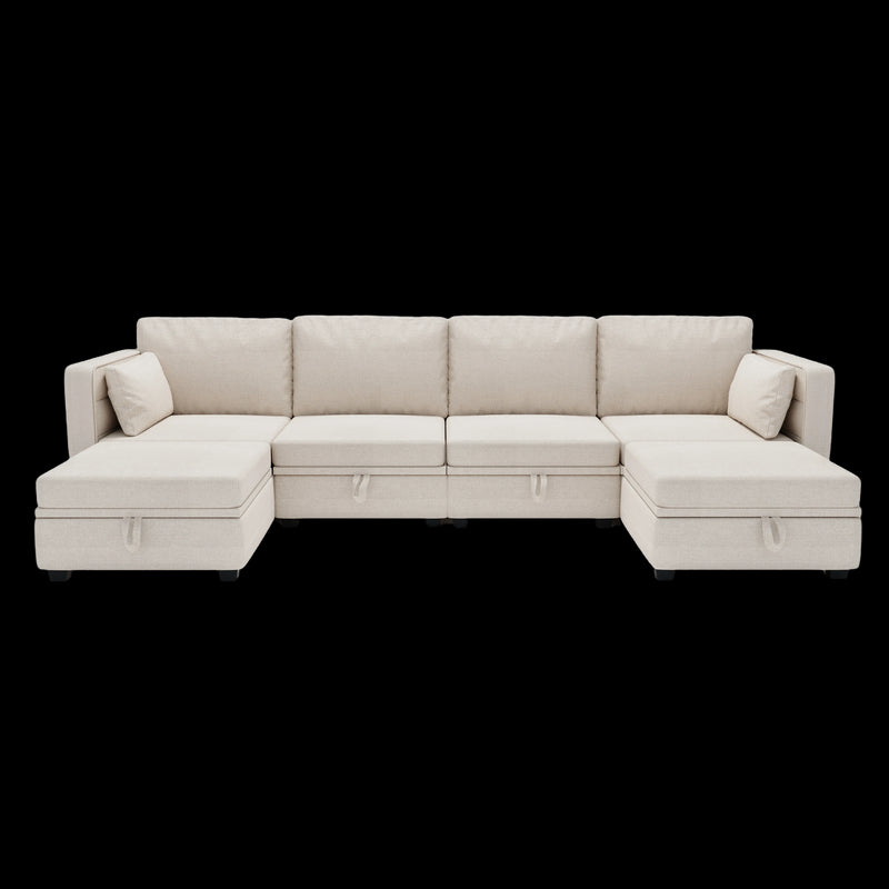 UNITED WE WIN Modular Sectional Sofa U Shaped Modular Couch with Reversible Chaise Modular Sofa Sectional Couch with Storage Seats