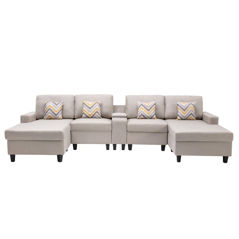 Nolan - Fabric 5 Piece Sectional Sofa With Interchangeable Legs