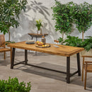 Equilibrium - Outdoor Dining Table With Wooden Frame And Slat Top