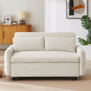 Pull-Out 2 Seat Modern Sleeper Sofa With 2 Throw Pillows And USB Ports