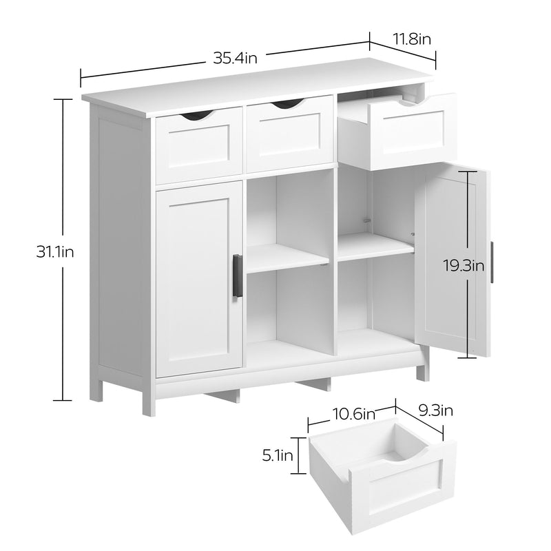 Storage Cabinets, Wooden Floor Cabinet, With Drawers And Shelves Storage Cabinets, Accent Cabinet For Living Room, Bedroom, Bathroom Furniture Home Decor