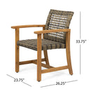 Outdoor Dining Chair Acacia Wood Frame (Set of 2)