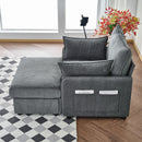 Comfy Corduroy Oversized Chaise Lounge Chair With Ottoman And Storage