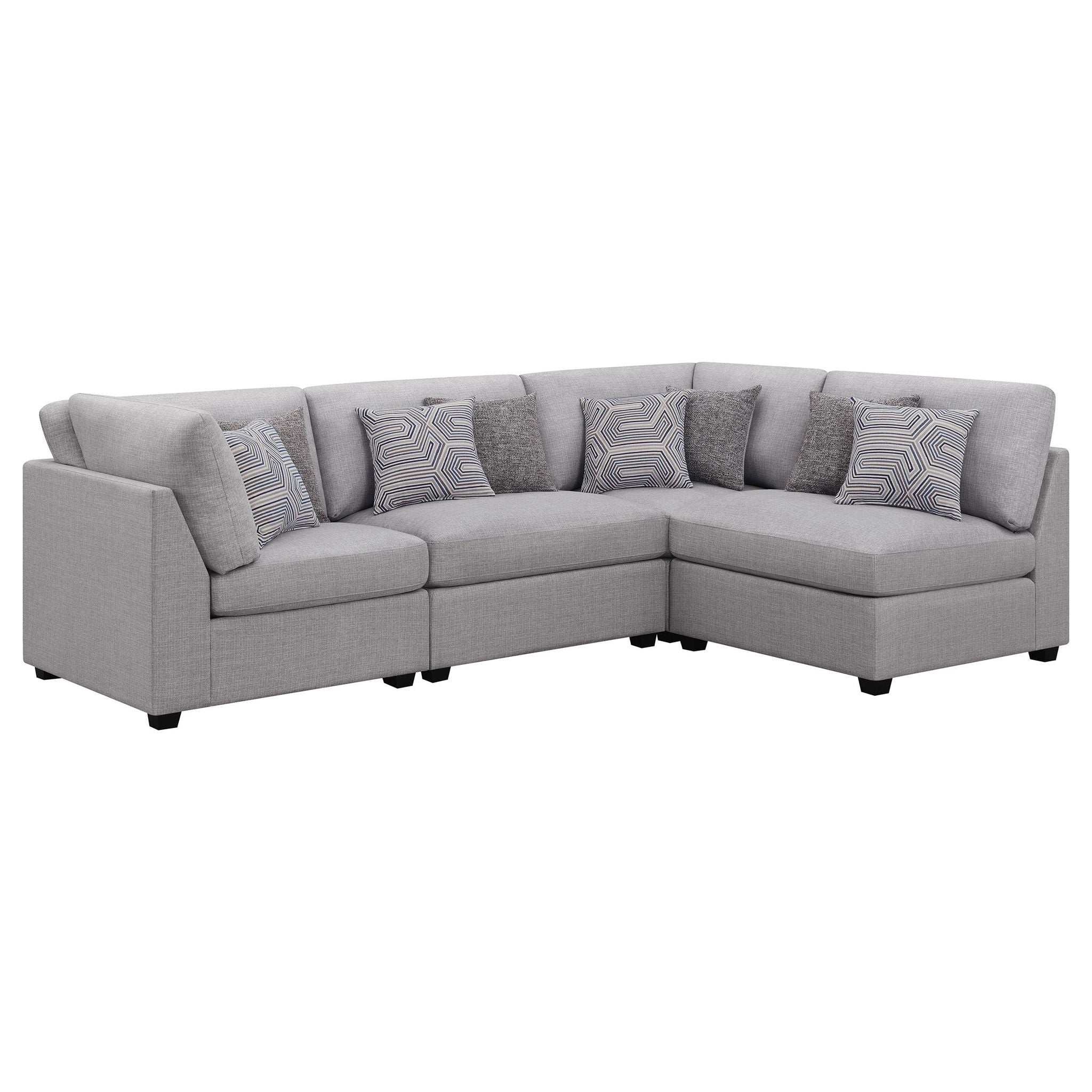 Cambria 4-piece Upholstered Modular Sectional Sofa Grey