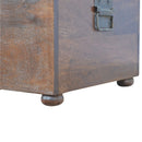 Linen Storage Trunk - Chestnut / White Linen