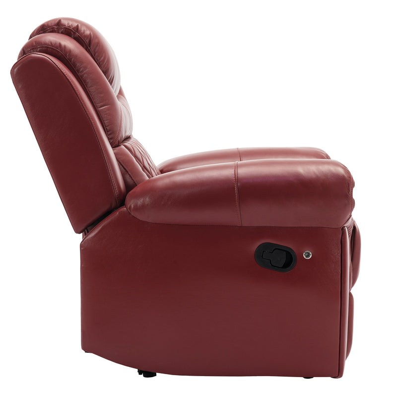 3 Pieces Recliner Sofa Sets Home Theater Seating Manual Recliner Chair With Center Console And LED Light Strip For Living Room