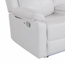 Blanche - Reclining Loveseat With LED Lights And Built In Speakers - White