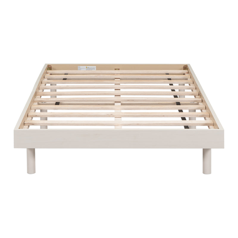 Modern floating style white platform bed frame sales
