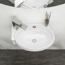 Modern Aesthetic Rectangle Wall Mount Bathroom Sink With Single Faucet Hole