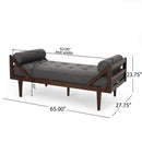 Chic Contemporary Chaise Lounge With Button Tufting And Bentwood Structure