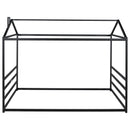 Metal House Shape Platform Bed, Black, Queen