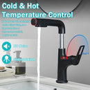 Pull Down Vessel Faucet With Lift Spout & Dual Spray Modes