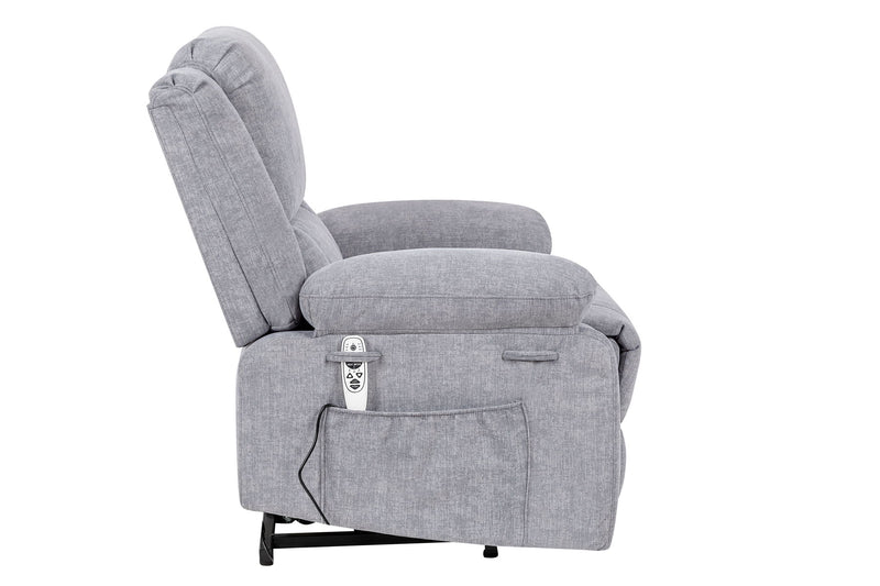 Electric Power Recliner Chair With Massage For Elderly, Remote Control Multi-Function Lifting, Timing, Cushion Heating Chair With Side Pocket