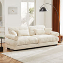 Modern Oversize Sofa With Cloud Like Comfort, Featuring Waist And Throw Pillows