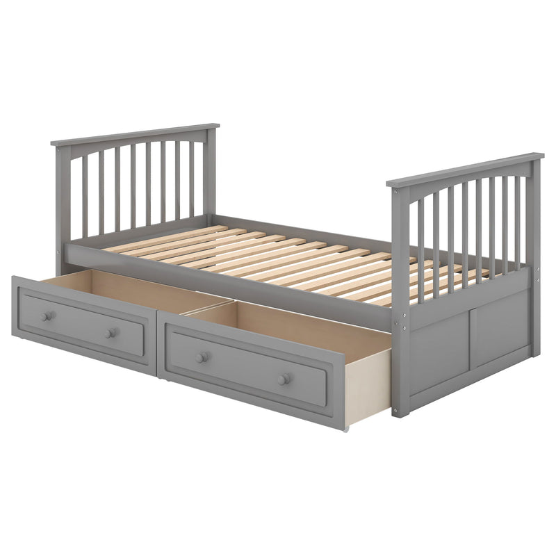 Twin Over Twin Bunk Bed With Drawers, Convertible Beds