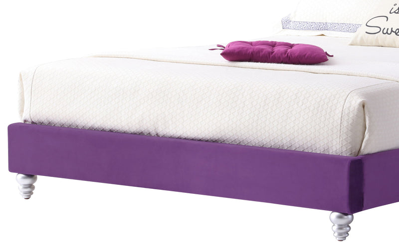 Upholstered Velvet Bed Transitional