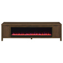 Carey - 79" TV Stand Fireplace Media Console - Dark Pine