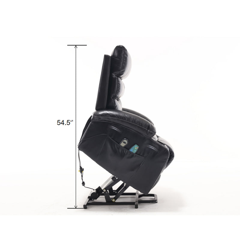Large Size Electric Power Lift Recliner Chair Sofa With 8 Point Vibration Massage And Lumbar Heat