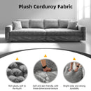 Plush Corduroy 4 Seat Sofa, Modern Comfy Upholstered Sofa Cloud Couch, Deep Seat Couches With Soft Pillows
