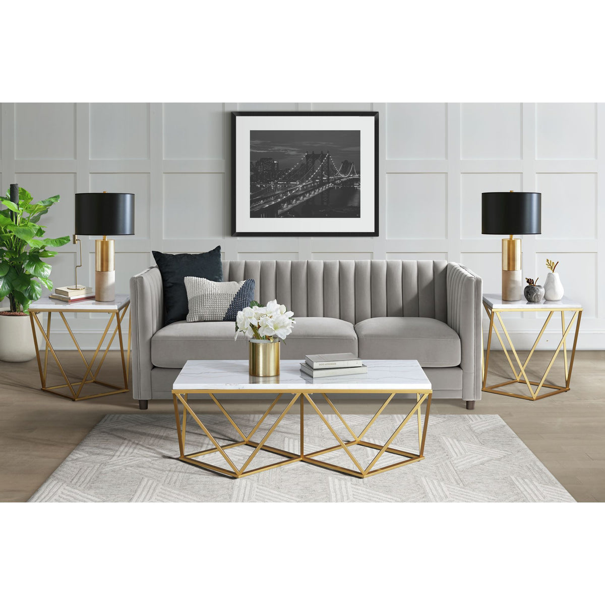 Riko Occasional Table Set in Gold by Elements International, view 12