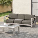 Cape Coral - Modern 3 Seater Sofa With Metal Tray