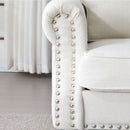 Rolled Arm Sofa With Nailhead Trim With Wooden Legs