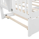 Twin Wooden Daybed with Trundle Bed  , Sofa Bed for Bedroom Living Room, White