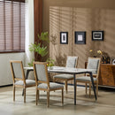 French Country Style Dining Chair With Upholstered Seating And Fluted Legs