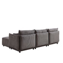 Modern Minimalist Corduroy Combination Sofa With 2 Comfort Cushions With USB & C Charging Ports