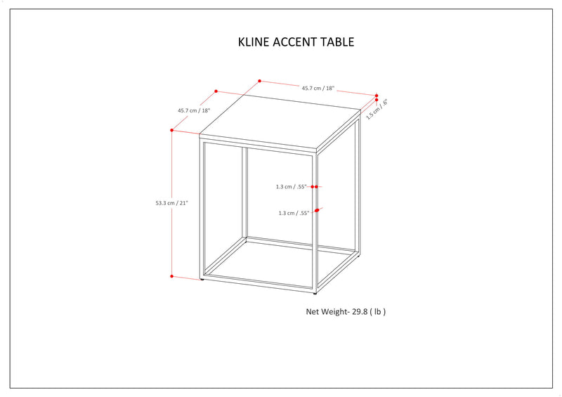 Kline - Accent Table - White / Gold