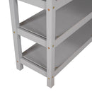 Full Size Loft Bed with Storage Shelves and Under-bed Desk, Gray(OLD SKU:SM000246AAE-1)