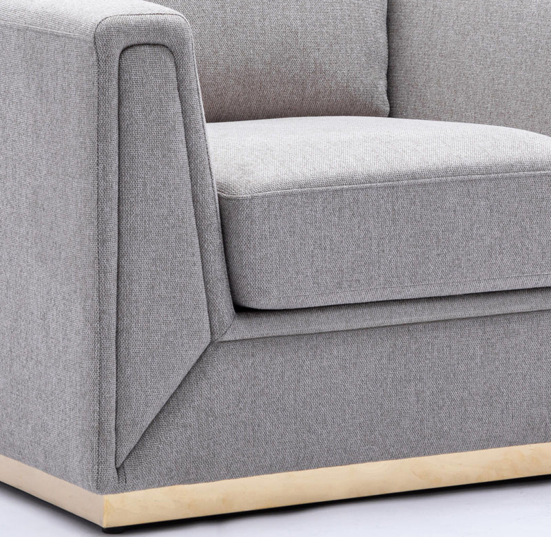 Valin - Linen Chair For Living Room - Gray