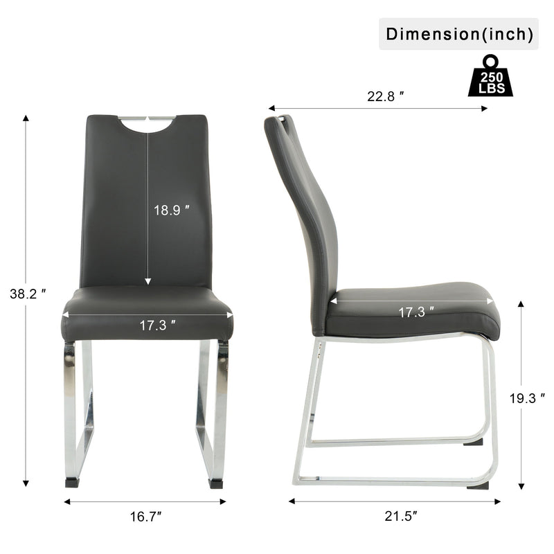 Modern Upholstered Dining Chair Electroplated Metal Legs (Set of 2)