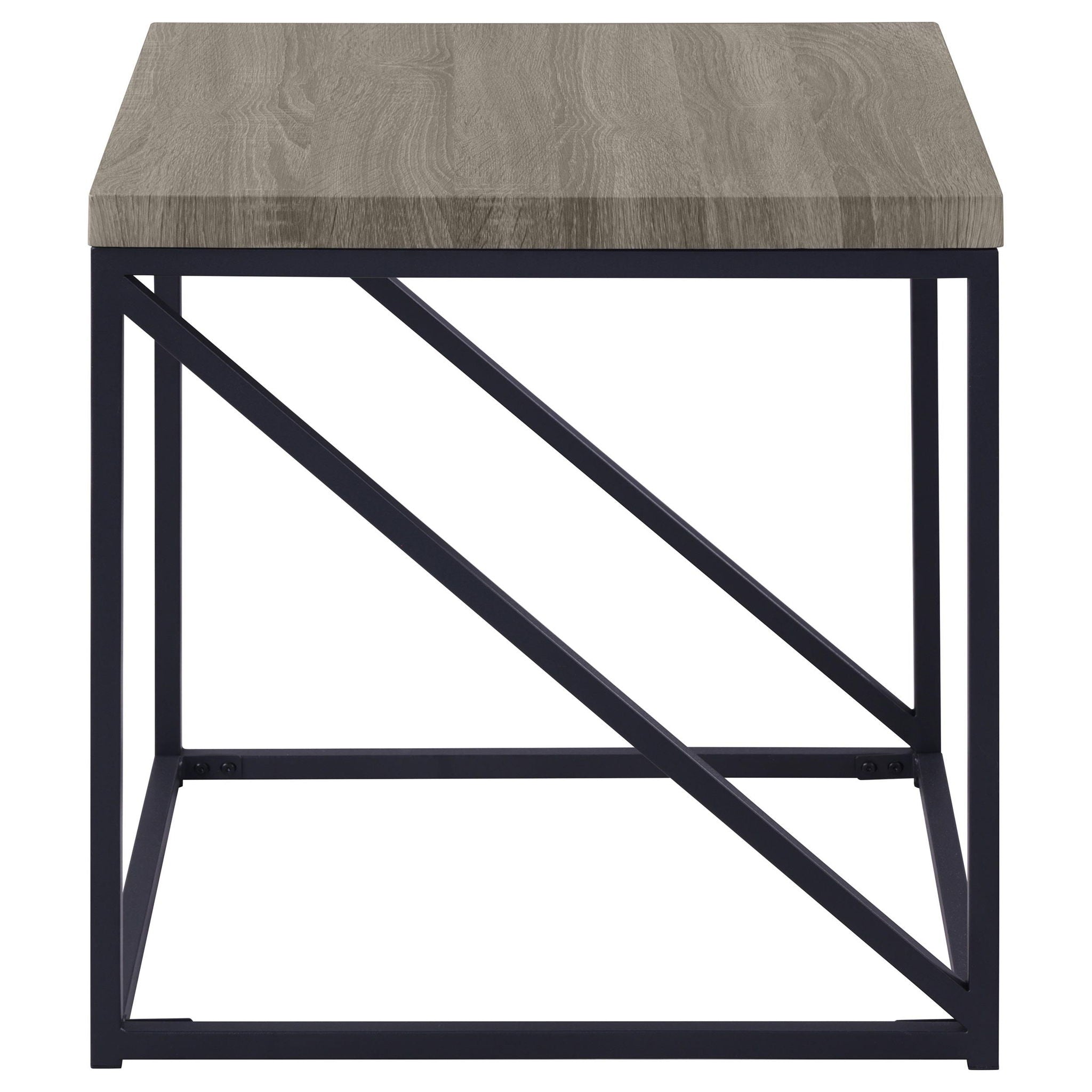 Birdie Square Engineered Wood End Table Sonoma Grey