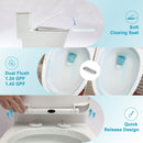 1 Piece Toilet For Bathroom, Dual Flush 1.24 / 1.43 Gpf, Soft Closing Seat - White