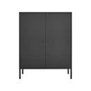 Kitchen Buffet Server Table Accent Sideboard Cupboard Server Buffet Console Table With Doors Cabinet - Black