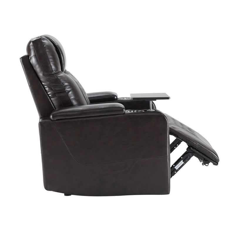 Power Motion Recliner With USB Charging Port And Hidden Arm Storage 2 Convenient Cup Holders Design And 360 Degree Swivel Tray Table