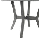 Ambridge - 5 Piece Round Dining Set With Faux Marble Top - Brushed Gray