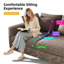 Plush Corduroy 4 Seat Sofa, Modern Comfy Upholstered Sofa Cloud Couch, Deep Seat Couches With Soft Pillows