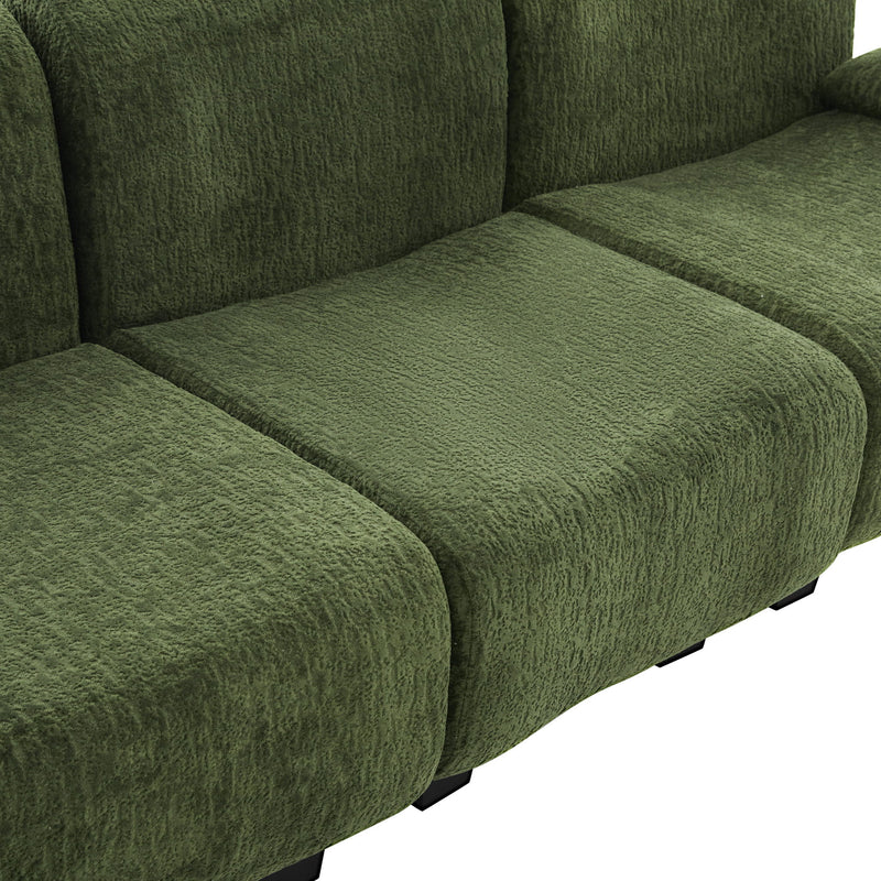 3 Seater Sofa Couch With Curved Armrests