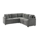Modern L Shaped Sectional Sofa Bed With Hidden Storage Chenille Upholstery