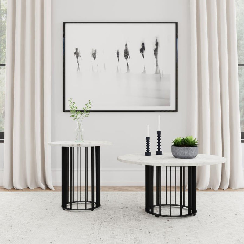 Haven - Round Genuine White Marble Top Table