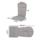 Outdoor Adirondack Chair Cushion With Water Resistant Fabric And Ties - Gray