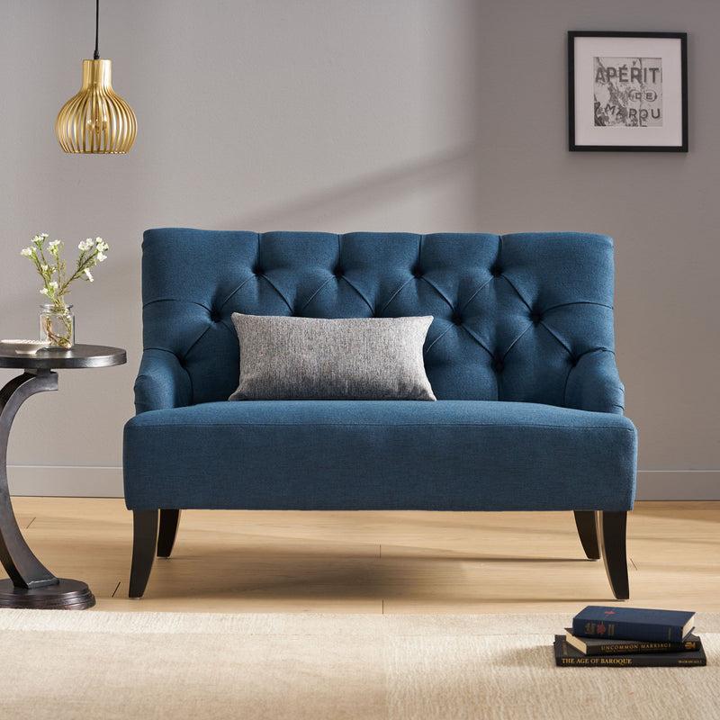 Nicole - French Style Upholstered Loveseat With Tufted Backrest
