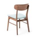 Elegant Fabric Dining Chair With Cushioned Seat And Wood Frame - Mint