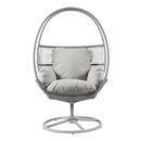 Reno - Outdoor Wicker Swivel Lounge Chair - Light Gray