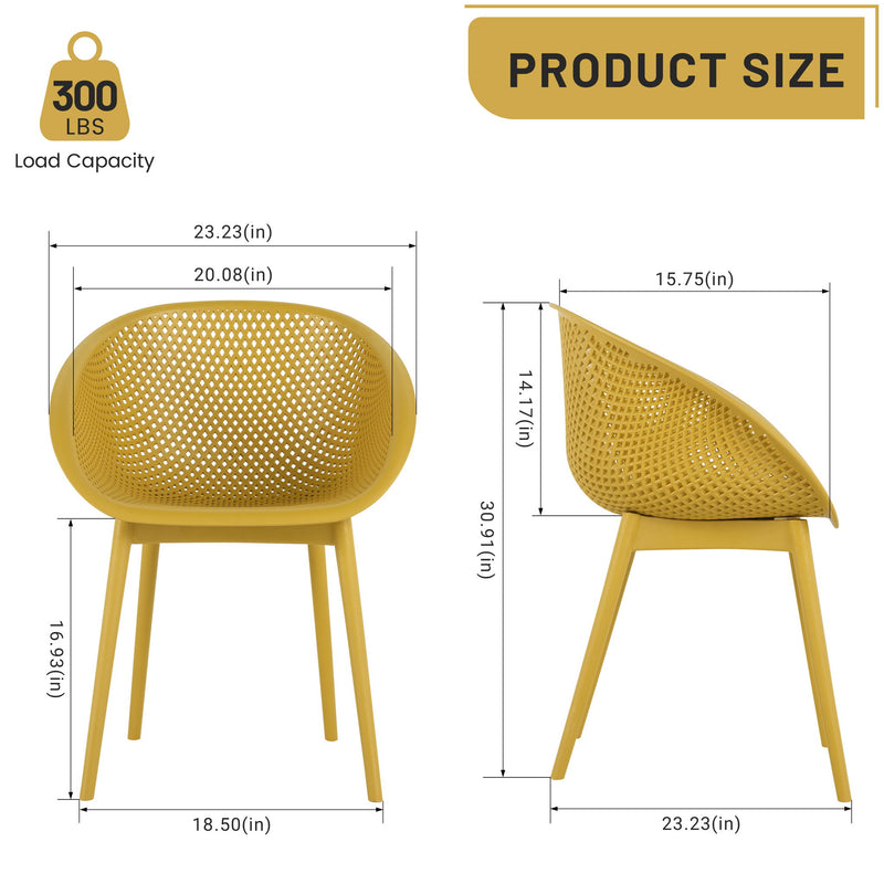 2 Piece Durable Single Chair With Mesh Hollow Out Design